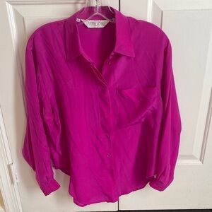 Magenta Silk Blouse